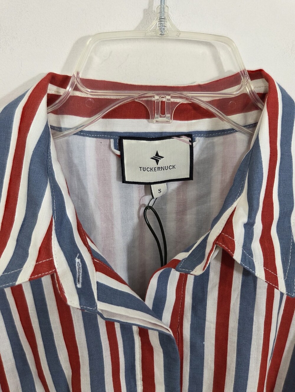 NWT Tuckernuck Mini Callie Dress Americana Wavy Stripe Linen Blend Size Small - Picture 5 of 10